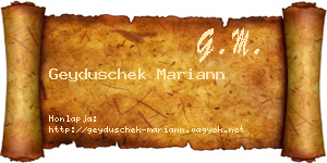 Geyduschek Mariann névjegykártya