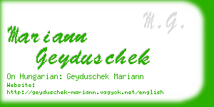 mariann geyduschek business card